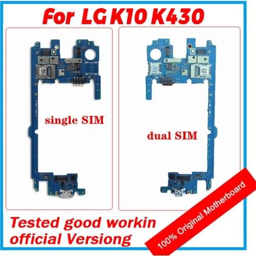 For LG K10 K430Y/K430T K430DS Motherboard Singe/Dual SIM Original Clean Replaced Mainboard With Android OS Logic Board Full Chip