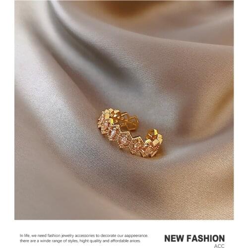 Micro-Inlaid Zircon Ring Womens Jewelry Simple Fashion Sense of Quality Personality Ins Trendy Special-Interest Design Rings