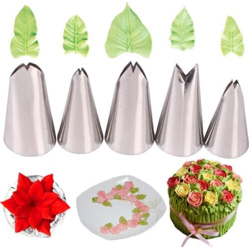5pcs Cake Decorating Tools Good Quality Stainless Steel Icing Piping Nozzles Pastry Tips Set Cake Baking Gadget Accessories