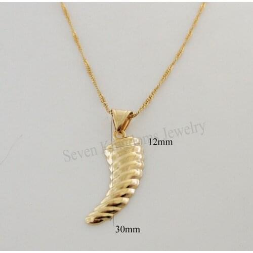 Order 10$ GET FREE SHIPPING/NEW - YELLOW - GOLD OVERLAY FILLED BRASS 18" NECKLACE&horn SIGN PENDANT/Great Money Maker