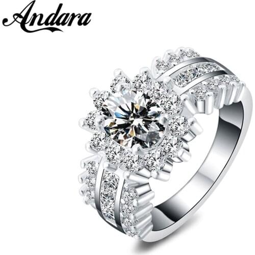 New Design 925 Silver Ring Inlaid Crystal Zircon Ring For Woman Wedding Wedding Gift Jewelry