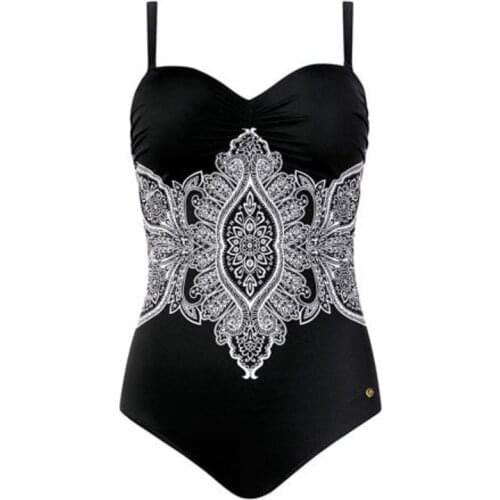 New Print Large Size Swimwear Sexy One-Piece Female Plus Size Closed Swimsuit Push Up Body Bathing Suits Women Beach Pool Bather