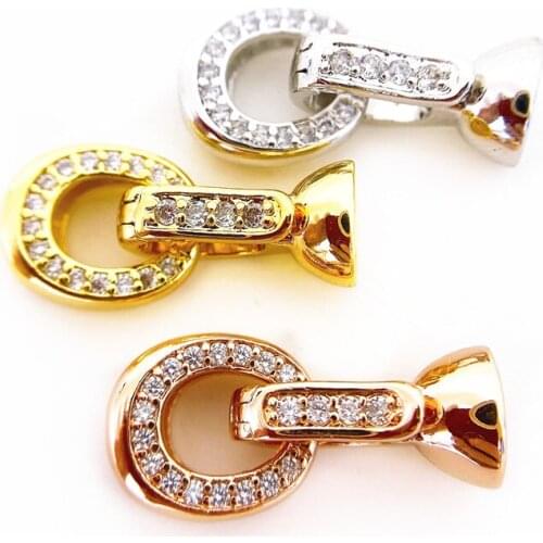 Wholesale DIY Natural Stones Beads Jewelry Making Accessories Silver/Gold/Rose Gold Metal Connector Clasps Findings