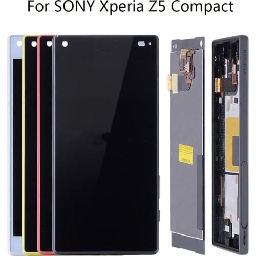 Original 4.6" LCD For SONY Xperia Z5 Compact LCD Touch Screen Digitizer Assembly Frame For SONY Z5 mini Display E5823 E5803