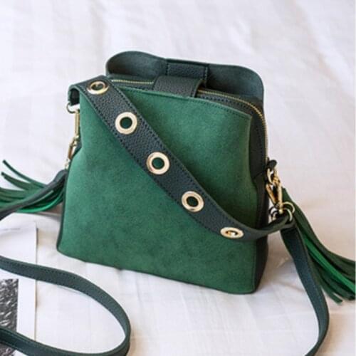 Casual Bag Female 2021 New Fashion Bucket Bag Wide Shoulder Strap One Shoulder Simple Frosted Trend Messenger Female Bag