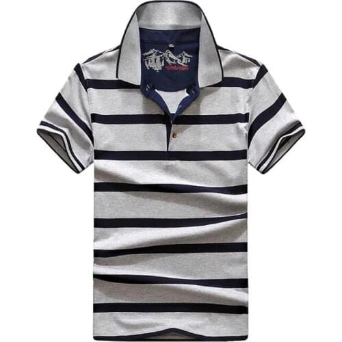 New Summer Mens Polo Shirt Classic Striped Cotton Short Male Polo Men Tees Breathable Quick