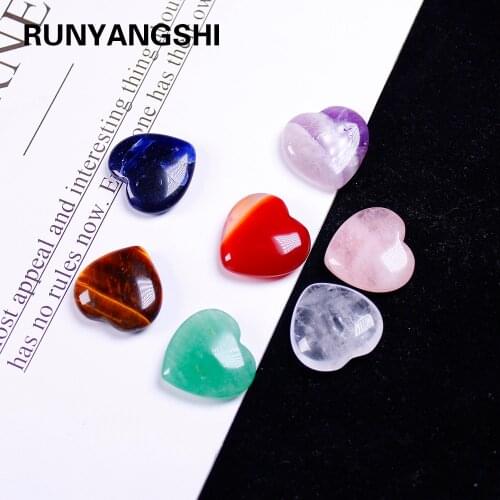 Runyangshi 7pc Natural Love crystal crafts Chakela Stone Set 7 Colors Yoga Energy Art Stone for Home Decoration Girls