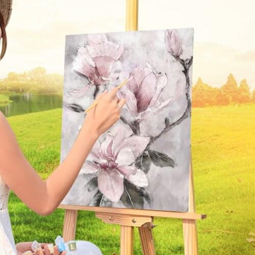 Flower Pink Grey Floral Nordic Paint By Numbers Kit Acrylic Paints 50*70 Painting On Canvas Handmade Adults Wall Art Drawing