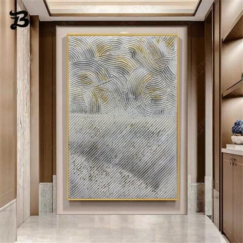 Modern Abstract Home Decoration Canvas Painting Texture Wall Art Oil Painting Wall Pictures for Living Room Entrance Home Decor