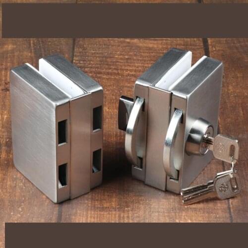 Glass door lock, central lock, frameless door, stainless steel lock, double doors for shops without openings
