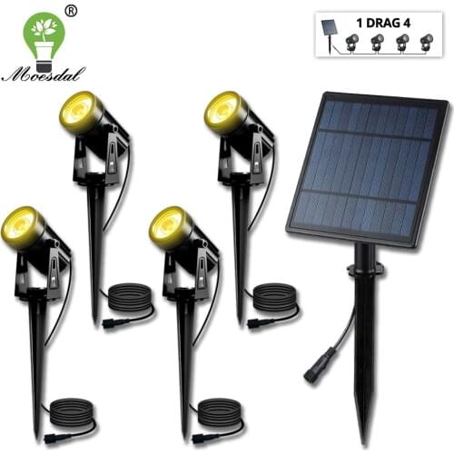 4 Heads Outdoor LED Solar Lawn Spotlight Solar Landscape IP65 Waterproof Automatic on/Off Wall Light Garden Decoration Light