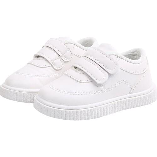 Spring Childrens Sports Korean Fashion Boys And Girls White Shoes for kids 1-3 Year Old Casusl Shoes Leather Shoes