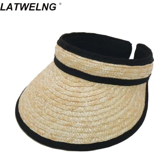 Female Beach Hairpin Cap Adjustable Empty Top Sun Hats For Women Vacation Visor Caps Wholesale Dropshipping