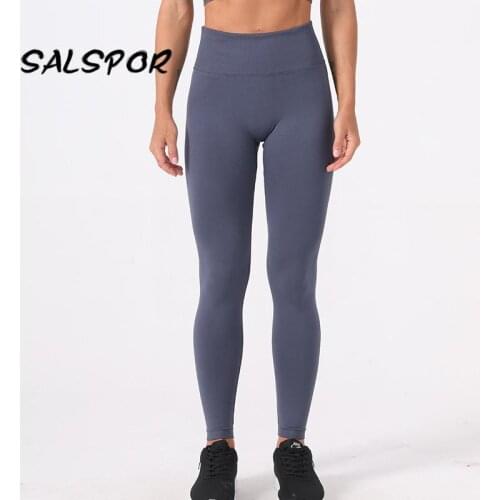 SALSPOR Plus Size Seamless Leggings for Women High Waist Elastic Fitness Workout Legging Push Up Mujer Black Gymwear Active 2XL