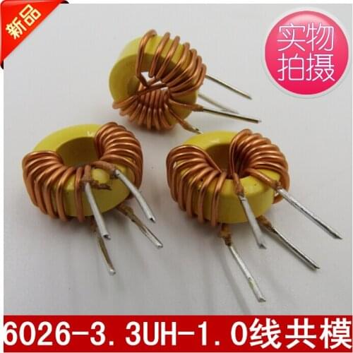 10pcs/6026-3.3UH 1.0 Line Magnetic ring inductors Iron core Filter inductor Annular inductance