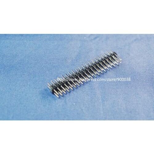 100pcs 2x20 P 40 Pin 2.0 mm Pin Header male Dual row Straight PCB 180 Through Hole Insulator height 2.00mm Rohs Lead Free
