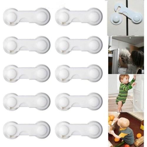 5Pcs Cabinet Locks Straps Drawer Cabinet Cupboard Baby Safety Locks Kids Plastic Infant Protection lock box baby protection