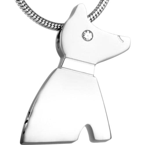 8185 Never Fade 316L Stainless Steel Dog Shape Cremation Pendant Hold Pet Ashes Keepsake Memorial Urn Necklace for Women or Men