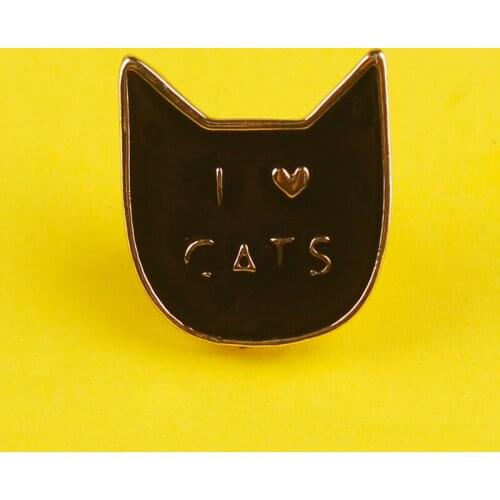 I Love Cats Brooch Cat Head Badges for Backpack Collar Badge Clothes Lapel Pin Badges for Clothes Enamel Pins Jewelry Gift Decor