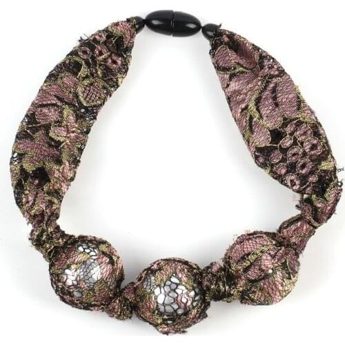 2021 Flower Pattern Rope Royal 3 Big Simulated Pearl Pendant Necklace for Women Brand Fashion New Chain Statement Jewelry