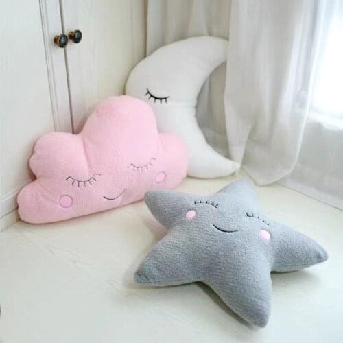 Nordic Kids Room Nursery Decor Cloud Pillow Cushion Plush Stuffed Soft Moon Star Cloud Pillows Baby Boy Girl Bedroom Decor