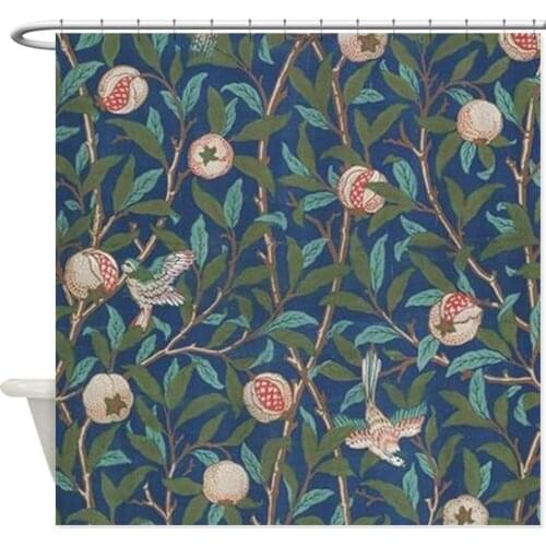 Design Bird and Pomegranate By Decorative Fabric Shower Curtain