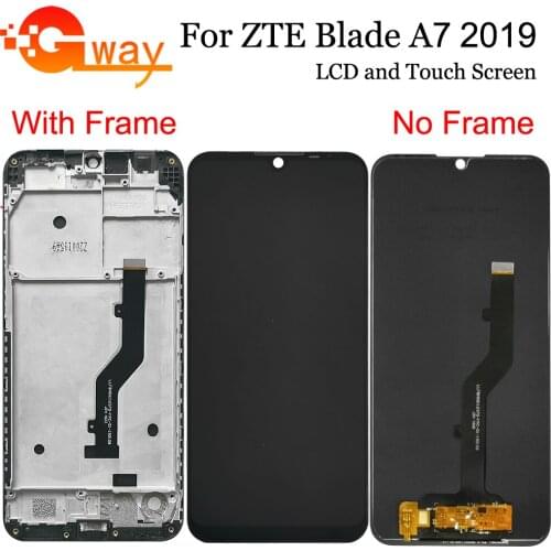 Black 6.09" For ZTE Blade A7 2019 P963F02 LCD Display Touch Screen Digitizer Assembly With Frame For ZTE A7 2019 LCD Replacement