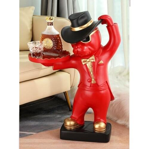 Home Decor Resin Sculpture Modern Light Luxury Creative Large Landing Dog Tissue Box Multifunctional Ornament Living Room Statue