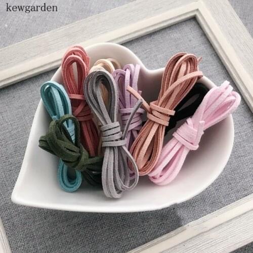 Kewgarden 3mm 0.3cm Suede Ribbons Handmade Handband Satin Ribbon DIY Riband Garment Accessories 20M / Lot