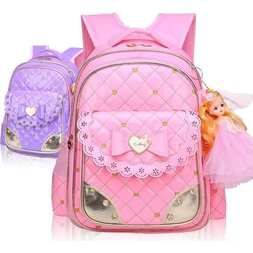 Cute Bow School Bags for Girls Children Backpacks Primary Students Backpacks Waterproof Schoolbag Kids Book Bag