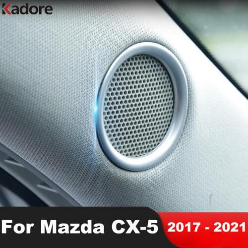 For Mazda CX5 CX-5 KF 2020 2017 2018 2019 Front Door Stereo Speaker Audio Sound Frame Ring Trim Sticker Car Styling Accessories