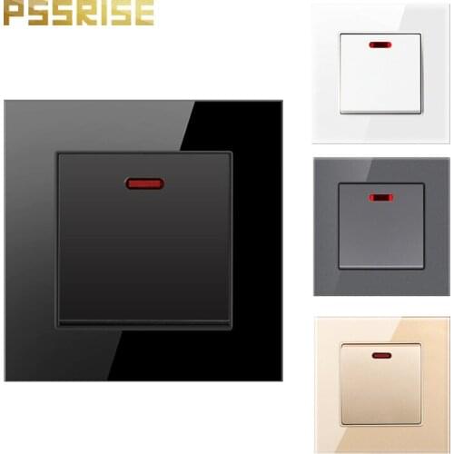 G11 20A Wall Light Switch Push-Button Luxury Crystal Tempered Glass Panel Air Condition Water Heater home improvement