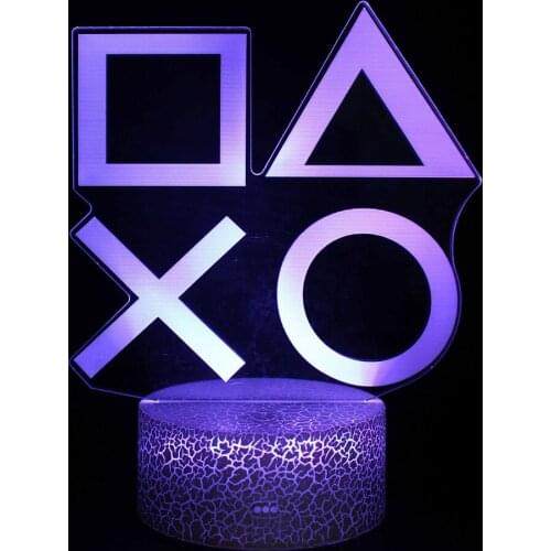 Kids Child Bedside Gift Birthday Xmas 3D Night Light Lamp Gaming Room Desk Setup Decor table Game Console Icon Logo Sensor Ligh