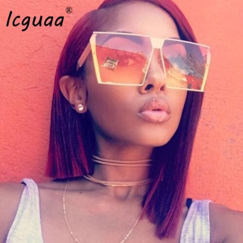Retro Womens Fashion Oversized Gradient Colors Vintage Square Sun glasses Eyewear Shade Oculos de sol feminino Sunglasses UV400