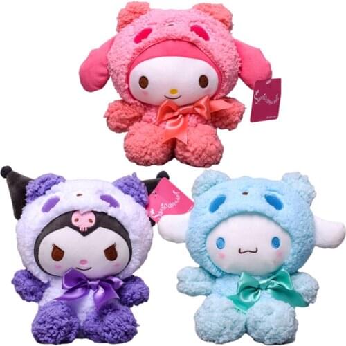 20cm Cartoon Stuffed Plush Toy Kuromi Cinnamoroll Melody Kawaii Cute Soft Plushie Boutique Doll Toys Pendant Gifts for Children