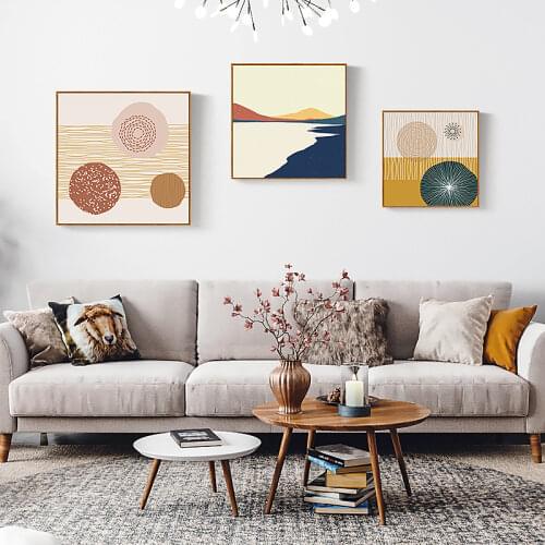 Modern Abstract Style Spring Silhouette Decoration Painting Leaves Mountain View Murals Corridor Porch Aisle Hanging Paintings