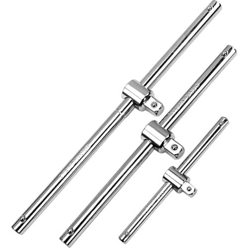 1/4" 3/8" 1/2" Drive Socket Wrench Extension Sliding Bar T-handle Socket Extension Connection For Ratchet Driver Auto Repair