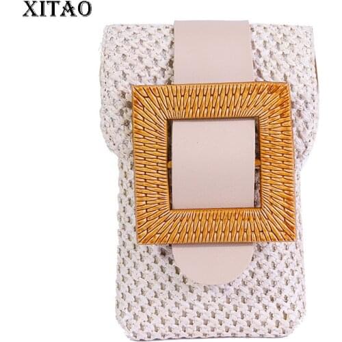 XITAO New Grass Weave Mini Shoulder Bags Women Cute Portable Mobile Phone Bag 2021 Fashion Vintage Casual All-match WMD3100