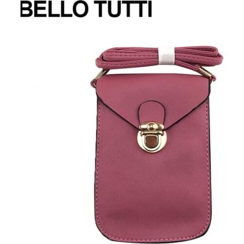 BELLO TUTTI Women Shoulder Diagonal Mobile Phone Bags Personality Multifunction Lady Wallets Messenger Bags For Cellphone