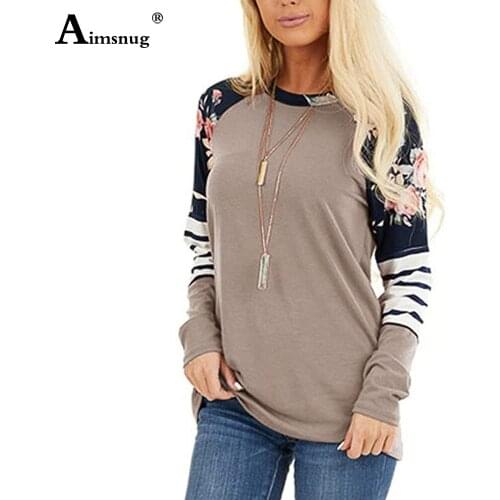 Plus Size Ladies England Style Flower Print Womens Top Vinatge 2020 Spring Autumn Round Neck Loose Casual Tees Shirt Pullovers
