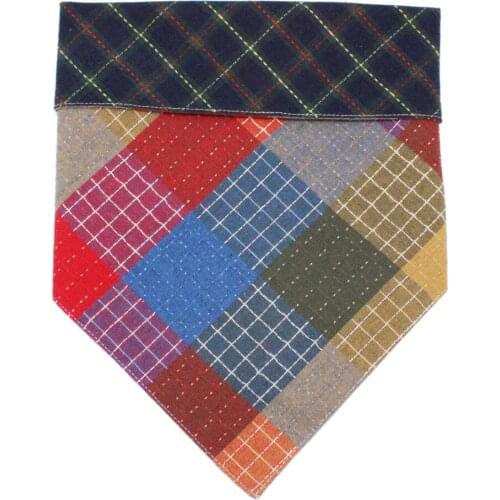 1pc/4pcs Dog plaid scarf Cat Kitten Collar Pet Scarf 2 sides used Neckerchief Pet Tie Accessories Collar Cats Dogs Grooming