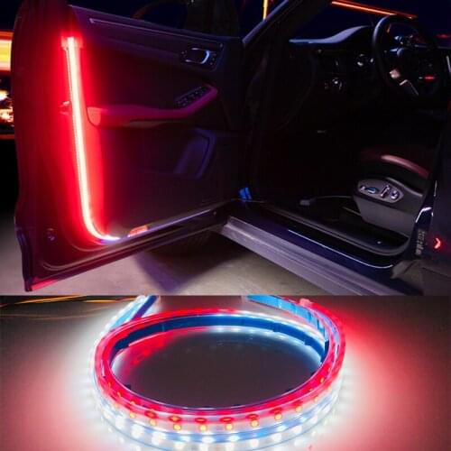 1PC Car Interior Door Welcome Light LED Car warning lights Strobe Flashing Light Safety 12V LED Opening Warning LED Lamp Strip