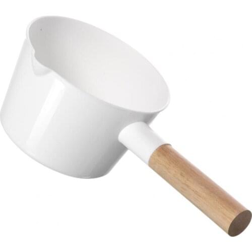 1PCS Kitchen Wooden Long Handle Water Ladle Bathroom Bailer White Water Scoop Japanese Style Home Accessories