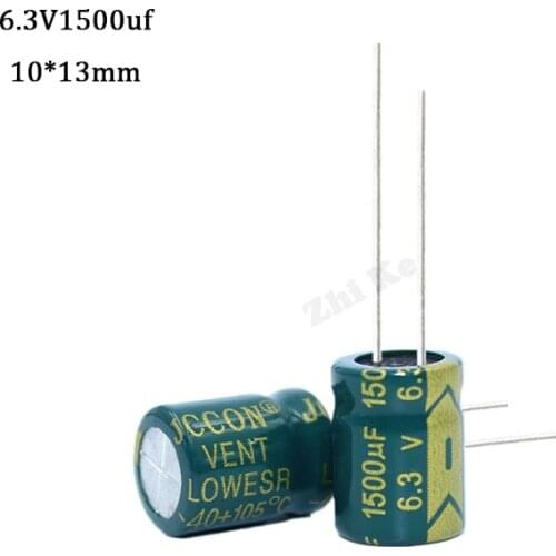 10 pcs 6.3 V 1500 uF High frequency low impedance Aluminum electrolytic capacitor 1500 uF 6.3 V 10*13 mm 20% 105C