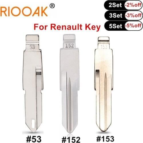 10pcs Remote Key Blade KD VVDI Uncut Flip Blank LISHI VAC102 #152 153# 53# For Renault Megan Dacia Clio Duster Replacement Part