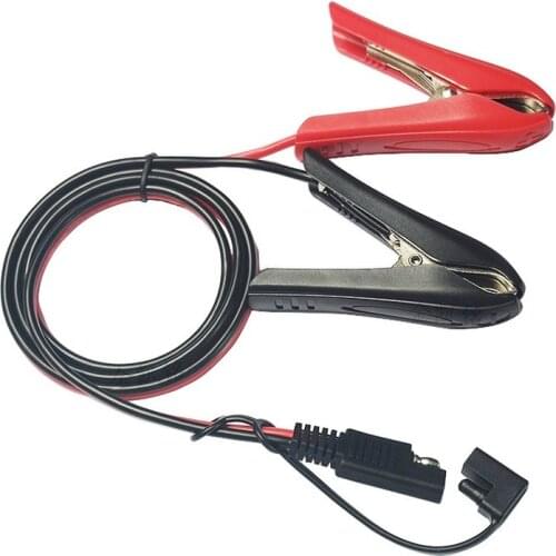 100CM 14AWG Alligator Crocodile Clip to SAE Connector Quick Release Quick Disconnect Car Solar Power Charging Extension Cable