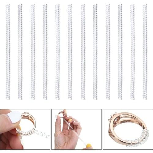 Shellhard Jewelry Tools & Equipments 12pcs/set Spiral Based Ring Size Adjuster Guard Tightener Reducer Resizing Tool