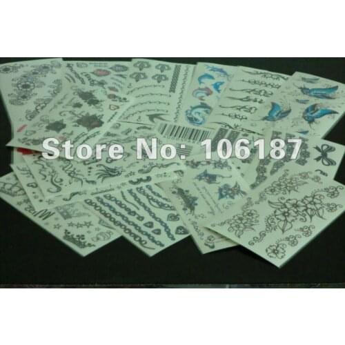 5Pcs Mixed Type temporary tattoo stickers Halloween non-toxic tattoo Sticker sets