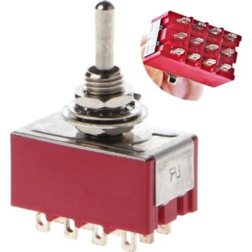 5pcs Durable Mini MTS-402 Toggle Switches AC 250V 2A 125V 6A 12 Pins 2 Position ON ON Switch Power Conctrol