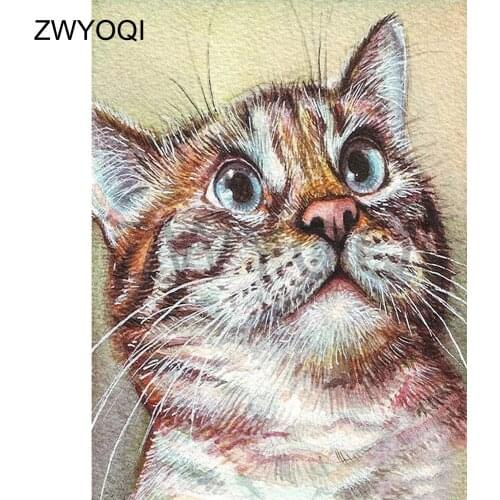 Full Square Diamond embroidery Cross stitch Cat animal DIY 3D Diamond painting Cat animal Full Round Diamond mosaic Cat animal